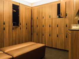 Lockers for commercial office use.