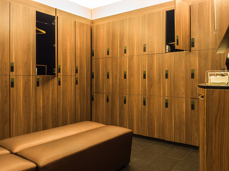 Lockers for commercial office use.